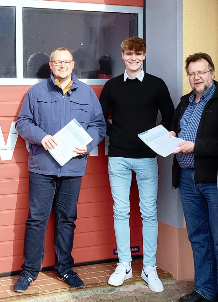 v.l.: Stefan Klute, Arian Rink (GoeTel), Christian von Rekowski